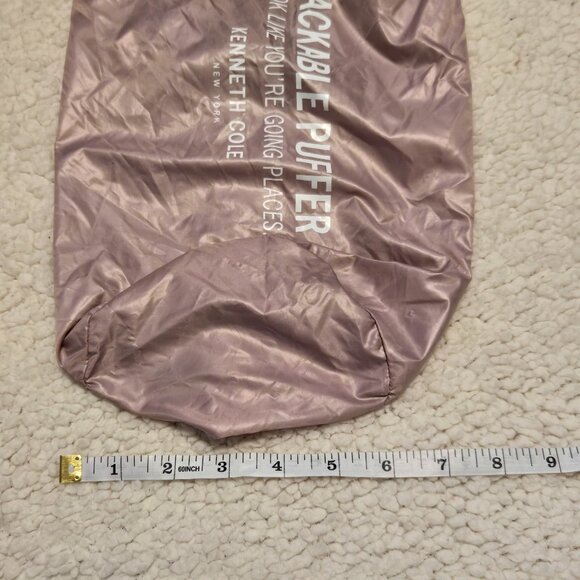 Kenneth Cole Packable Hooded Women's Puffer Jacket in Pink with Bag Size XL - Picture 9 of 9
